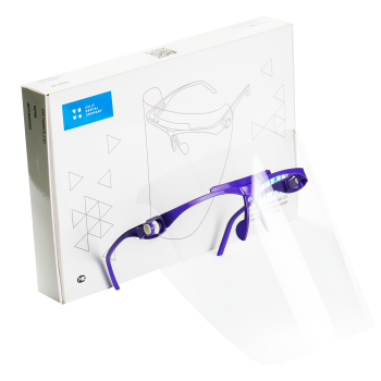 Экран Целит - полимерный прозрачный, для защиты глаз и органов дыхания, цвет "Лиловый" - 1 оправа, 5 щитков
