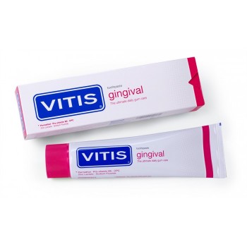 Зубная паста VITIS Gingival для лечения и профилактики гингивита (воспаление десен, кровоточивость и пр.), со фтором. Вкус: мята