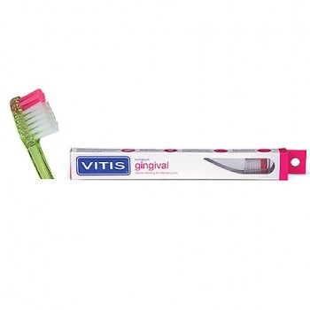 Зубная щетка VITIS Gingival для пациентов с ослабленными деснами. Мягкая, прямой профиль щетины, длина головки 2,0 см
