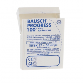 Артикуляционная бумага BAUSCH - ВК 57 - 100 мкм - 50 листов, синяя - прямая