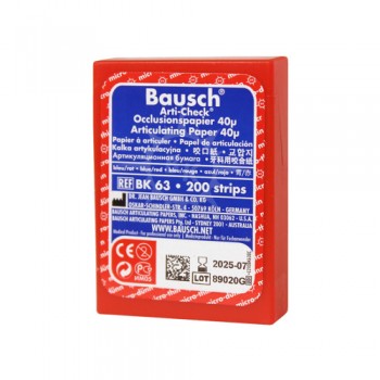 Артикуляционная бумага BAUSCH - ВК 63 - красная - 40 мкм. 200 листов