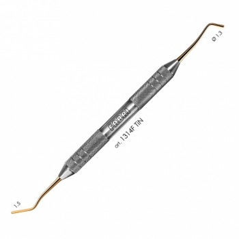 1314F TiN - удлиненная узкая гладилка с штопфером Ø 1.3mm. Эргономичная ручка Ø 10mm. Покрытие Gold