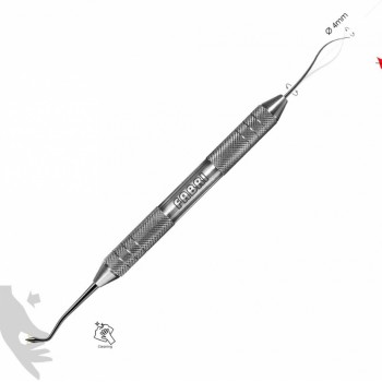 1504-03F - атравматичный инструмент для моделирования фиссур. Сбалансирован "по Блэку". Эргономичная ручка Ø 10mm