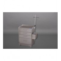 Столик анестезиолога СА-2П (нерж, 4 ящика, корзина, штатив)