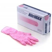 Перчатки нитриловые NitriMAX - 50 пар - цвет РОЗОВЫЙ - размер XS