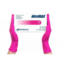 Перчатки нитриловые NitriMAX - 50 пар - цвет ФУКСИЯ - размер XS