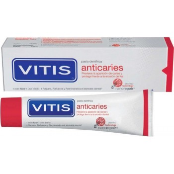 Зубная паста VITIS Anticaries для профилактики кариеса, с наночастицами гидроксиапатита, со фтором. Вкус: мята