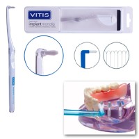 Зубная щетка VITIS® Implant Monotip для чистки труднодоступных мест между элементами имплантов. Мягкая, монопучковая