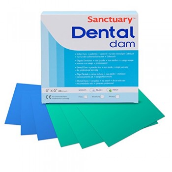 Латекс для коффердама Dental Dams - средний, цвет зеленый 36 шт. упаковка