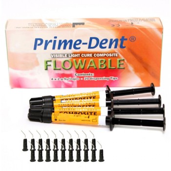 Прайм дент (Prime Dent Flow) жидкотекучий композит - 4 шприца по 2 гр. - Aссорти ( А2, А3, А3,5 В2 )