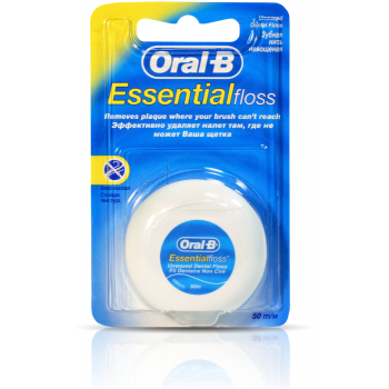 Зубная нить Essential Floss невощеная - 50м / Oral-B