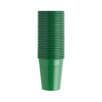 Стаканы пластиковые, 100 шт. (EURONDA,Италия) зеленые
