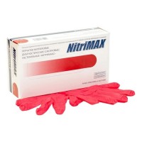 Перчатки нитриловые NitriMAX - 50 пар - цвет КРАСНЫЙ - размер S